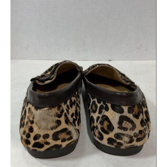 Coach Classic Leopard Print Slide On Flat W/gold & Dark Brown Women 9.5 - Picture 10 of 11